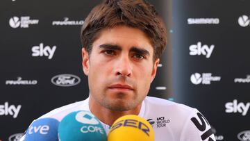 Mikel Landa atiende a los medios durante una de las jornadas de descanso del Tour de Francia.