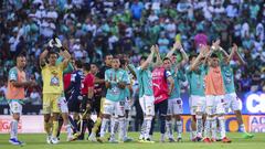 Players of Leon  during the 16th round match between Leon and Monterrey as part of the Torneo Clausura 2024 Liga BBVA MX at Nou Camp -Leon- Stadium on April 20, 2024 in Leon, Guanajuato, Mexico.