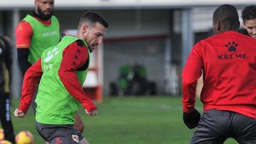 Tito, durante el entrenamiento del lunes.