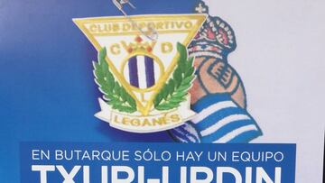 Cartel urbano del Legan&eacute;s - Real Sociedad de la 10&ordf; jornada de LaLiga Santander.