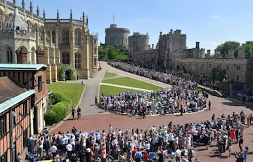 Llegada del príncipe Harry a al castillo de Windsor.