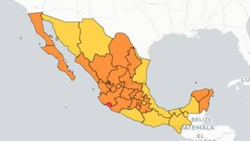 Mapa del Sem&aacute;foro Epidemiol&oacute;gico en M&eacute;xico del 7 al 13 de septiembre