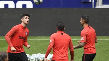 Morata en el entrenamiento.