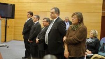 Los cinco acusados en el inicio del juicio, allá por el 28 de enero.
