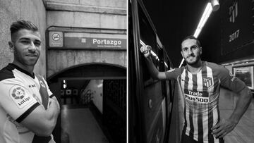 Las fotografías de Embarba y Koke, en Portazgo y Estadio Metropolitano.