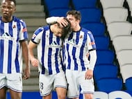 Gorka Carrera, delantero de la Real Sociedad B, lleva once goles esta temporada.