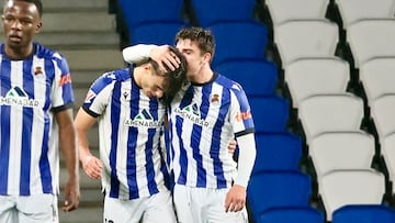 Gorka Carrera, delantero de la Real Sociedad B, lleva once goles esta temporada.