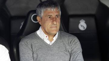 Quique Setién, entrenador del Betis, en el partido contra el Madrid.