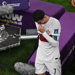 Cristiano Ronaldo salió entre lágrimas tras caer eliminado por Marruecos