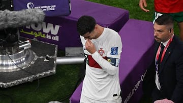 Cristiano Ronaldo salió entre lágrimas tras caer eliminado por Marruecos