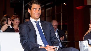 El tenista Rafael Nadal durante la entrega de los premios Leonés de "El Español" hoy en el Teatro Real.