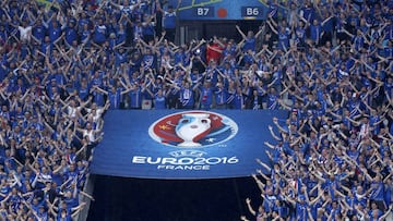 Afición islandesa en la pasad Eurocopa de Francia.