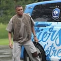 Kylian Mbappé a la llegada a la concentración.