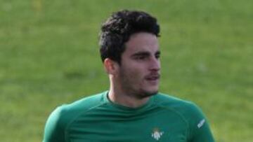 Juan Carlos Pérez, cedido por el Sporting de Braga al conjuno bético, en un entrenamiento.