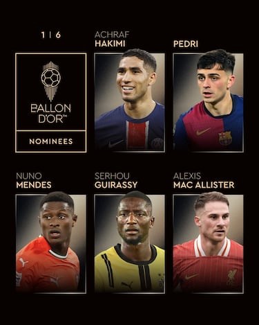 Estos son los nominados al Balón de Oro 2025