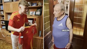 Un nieto le regala a su abuelo entradas para final de la Eurocopa: no apto para sensibles