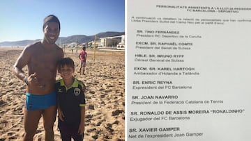 Ronaldinho dejó de lado su nuevo trabajo de embajador del Barça para ir a la playa.