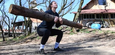 Entrenamiento con tronco a cuestas