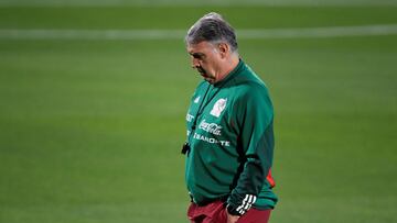 Gerardo Martino durante un entrenamiento con la Selección Mexicana.