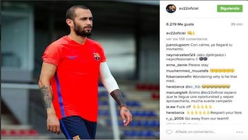 Aleix Vidal estalla y lanza un polémico mensaje en Instagram