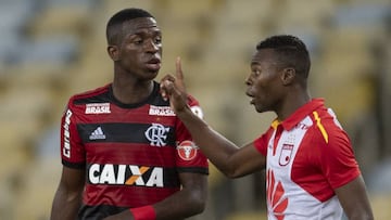 Vinicius, durante un partido con el Flamengo.