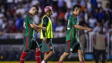 Johan Vasquez, Julian Araujo, Hirving Lozano of Mexico during the game Honduras vs Mexican National Team (Mexico), corresponding to the Quarterfinals First Leg of the Concacaf Nations League 2023-2024, at Jose de la Paz Herrera Ucles National Stadium in Tegucigalpa, on November 17, 2023.
<br><br>
Johan Vasquez, Julian Araujo, Hirving Lozano de Mexico durante el partido Honduras vs Seleccion Nacional Mexicana (Mexico), correspondiente a Cuartos de Final Ida de la Liga de Naciones de Concacaf 2023-2024, en el Estadio Nacional Jose de la Paz Herrera Ucles en Tegucigalpa, el 17 de Noviembre de 2023.