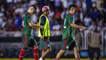 Johan Vasquez, Julian Araujo, Hirving Lozano of Mexico  during the game Honduras vs Mexican National Team (Mexico), corresponding to the Quarterfinals First Leg of the Concacaf Nations League 2023-2024, at Jose de la Paz Herrera Ucles National Stadium in Tegucigalpa, on November 17, 2023.

<br><br>

Johan Vasquez, Julian Araujo, Hirving Lozano de Mexico durante el partido Honduras vs Seleccion Nacional Mexicana (Mexico), correspondiente a Cuartos de Final Ida de la Liga de Naciones de Concacaf 2023-2024, en el Estadio Nacional Jose de la Paz Herrera Ucles en Tegucigalpa, el 17 de Noviembre de 2023.