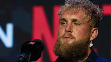 Boxer Jake Paul attends a news conference, ahead of a sanctioned professional fight versus Mike Tyson which set to take place at AT&T Stadium in Arlington, Texas on July 20, in New York City, U.S., May 13, 2024. REUTERS/David 'Dee' Delgado REFILE - QUALITY REPEAT