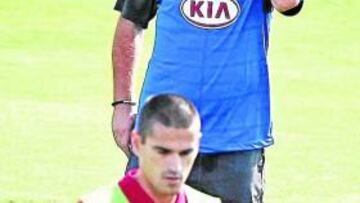 <b>MALA CARA. </b>Abel se mostró serio durante el entrenamiento de ayer.