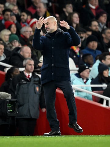 Pep Guardiola durante el encuentro. 