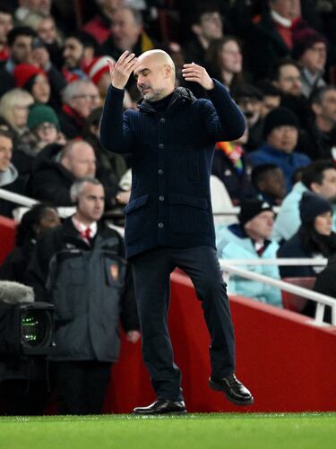 Pep Guardiola durante el encuentro. 