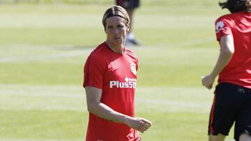 Torres, durante el entrenamiento.