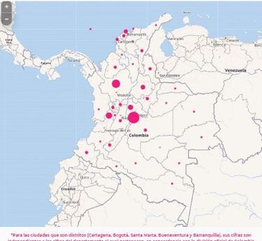 Mapa de casos y muertes por coronavirus por departamentos en Colombia: hoy, 18 de julio