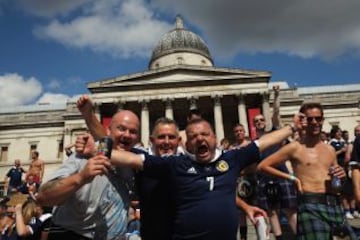 Los seguidores de Escocia en Trafalgar Square