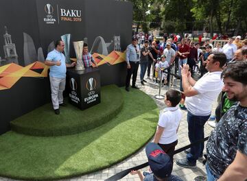 La capital de Azerbaiyán acogerá la final de la Europa League entre el Chelsea y el Arsenal Y ya está preparándose para el partido que se disputará mañana en el Estadio Olímpico de Bakú.