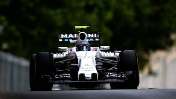 Bottas y su Williams, velocidad de récord en Bakú.