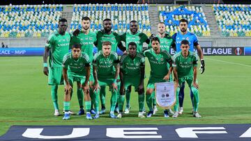 El Maccabi Haifa posa antes del partido contra el Villarreal.