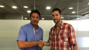 Jordi Villacampa junto a Sergi Vidal, el día del anuncio de su regreso.