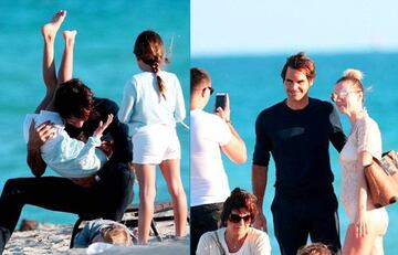 Roger Federer en la playa antes del Miami Open 2017