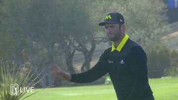 Jon Rahm celebra su birdie en el hoyo 12.