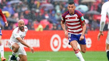 Uzuni durante el partido ante el Cartagena.