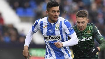 Óscar, en un partido con el Leganés.