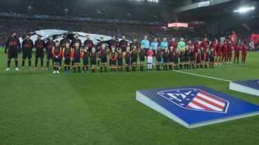 Prolegómenos del partido Liverpool-Atlético disputado en Anfield en 2020.