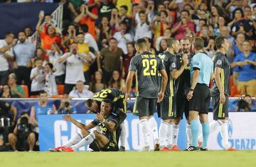 After an apparent hair-pull on Valencia's Jeison Murillo, Cristiano received his first red card as a Juventus player in the Bianconeri's opening Champions League win at Mestalla on Wednesday.