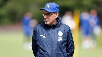 Sarri durante un entrenamiento