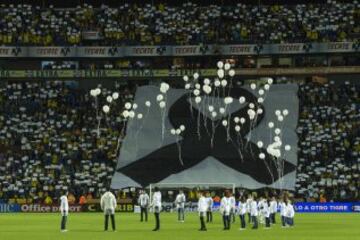 En el duelo de vuelta de las semifinales entre los regiomontanos y los esmeraldas, se rindió un pequeño homenaje al cuadro brasileño.