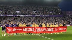 Authorities in Spain have hit seven people with fines and stadium bans for their roles in two instances of racial abuse.