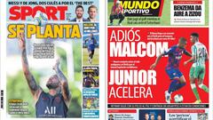 Portadas de los diarios Sport y Mundo Deportivo del d&iacute;a 1 de agosto de 2019.