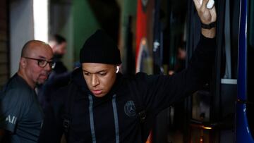 Soccer Football - Ligue 1 - Nantes v Paris St Germain - The Stade de la Beaujoire - Louis Fonteneau, Nantes, France - February 17, 2024 Paris St Germain's Kylian Mbappe arrives before the match REUTERS/Stephane Mahe