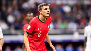 FRANKFURT, GERMANY - JULY 1: Joao Palhinha of Portugal looks on during the Round of 16 - UEFA EURO 2024 match between Portugal and Slovenia at Deutsche Bank Park on July 1, 2024 in Frankfurt, Germany. (Photo by Peter Lous/BSR Agency/Getty Images)